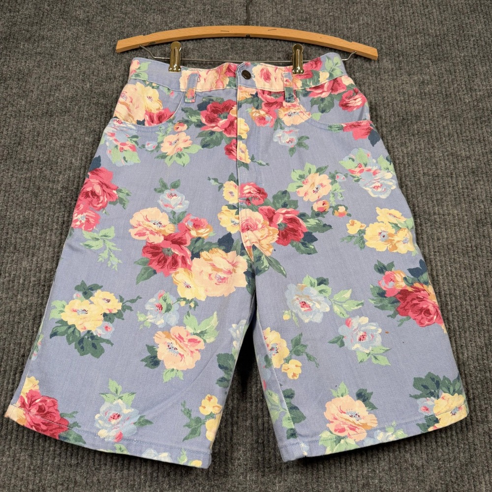 Vintage 90s Floral Mom Shorts 8 High Rise Cottagecore Jorts Pastel Grunge USA